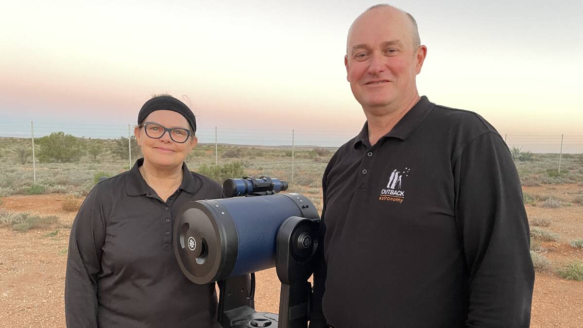 Outback Astronomy owners Linda and Travis Nadge offer star-gazing experiences. Picture: Sarah Falson