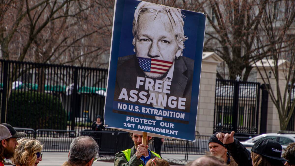 Supporters of Julian Assange protest his impending extradition. Picture: Shutterstock