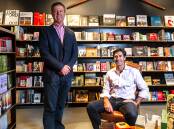 Harry Hartog bookshop owners, brothers David and Robert Berkelouw, at the opening of the new shop in South Point Tuggeranong. Picture: Elesa Kurtz
