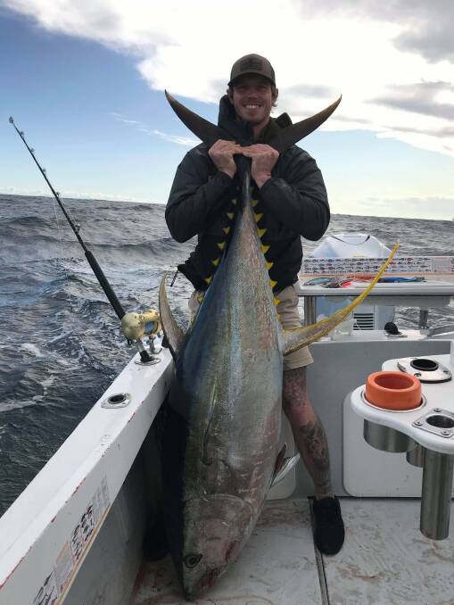 Sashimi anyone? This magnificent 78kg yellowfin tuna was caught off Bermagui by the crew aboard Full Strike. 