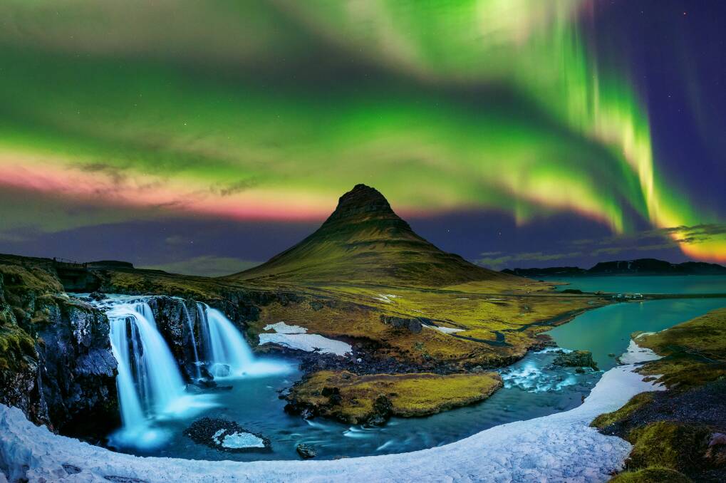 Aurora borealis as seen at Kirkjufell, Iceland. Picture: Shutterstock