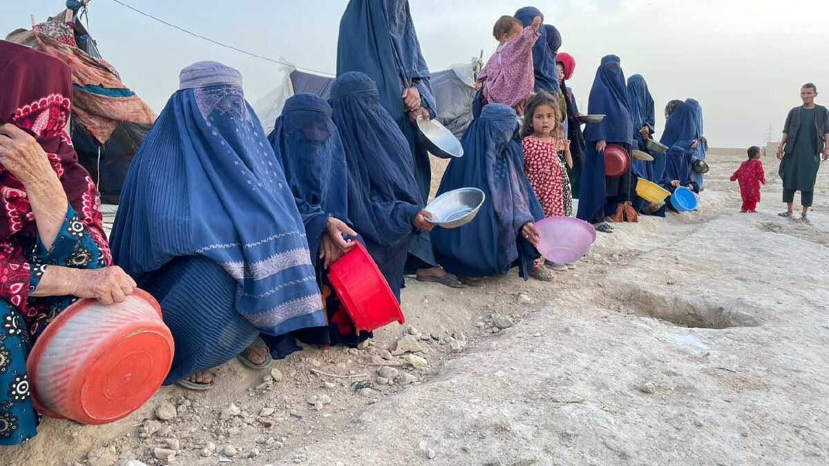 Women and children in Afghanistan last month. Picture: Getty Images