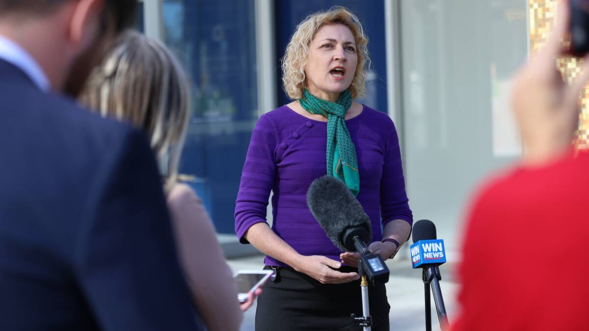ACT Minister for Mental Health Emma Davison outside the ACT Legislative Assembly. An inquiry is being conducted into the Dhulwa Mental Health Unit. Picture: James Croucher