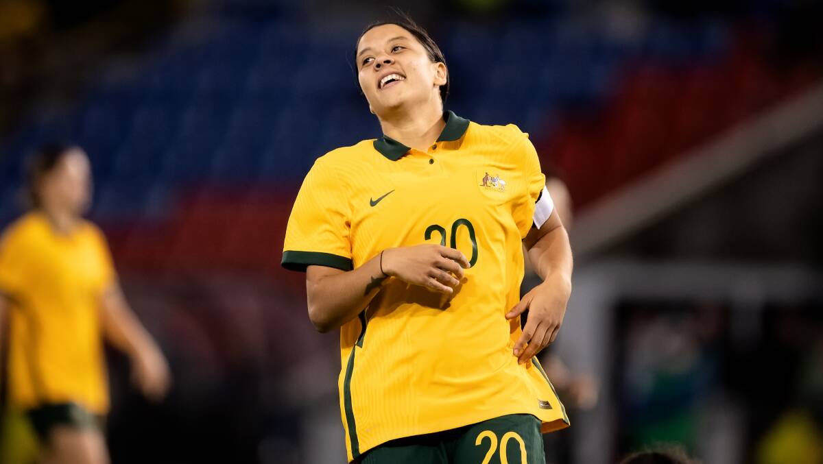 Matildas stars including Sam Kerr are set to play in Canberra in April. Picture: Getty Images