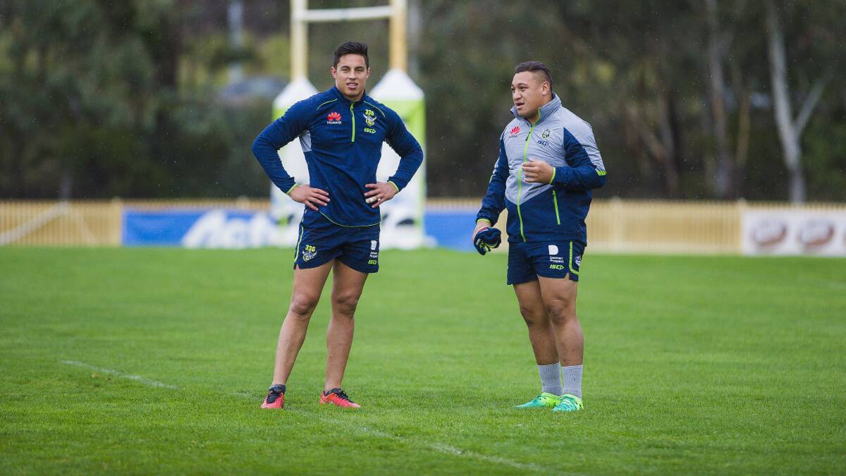 Joe Tapine and Josh Papalii would need a medical exemption to play the Storm in Melbourne in 2022. Picture: Sitthixay Ditthavong