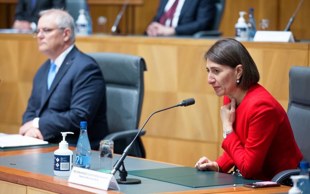 NSW Premier Gladys Berejiklian at Friday's national cabinet. Picture: Sitthixay Ditthavong