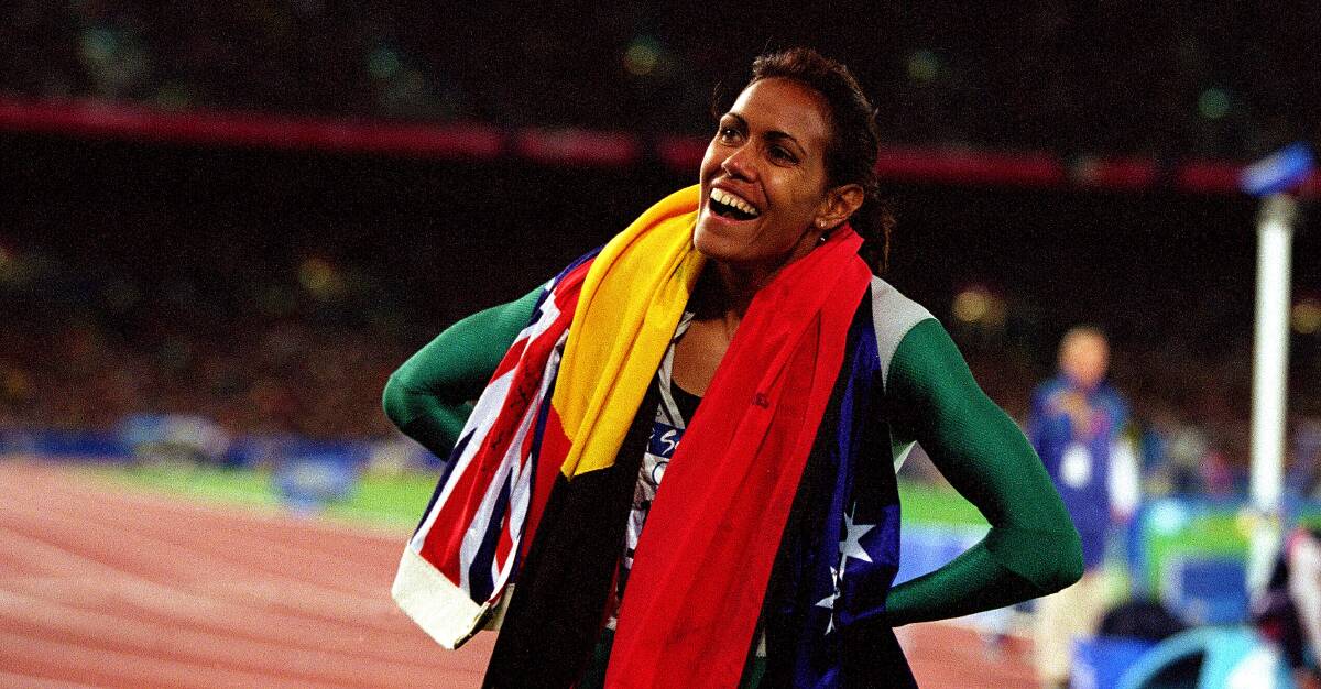 Cathy Freeman inspired the nation like few Australians ever have at Sydney 2000. Picture: Getty Images