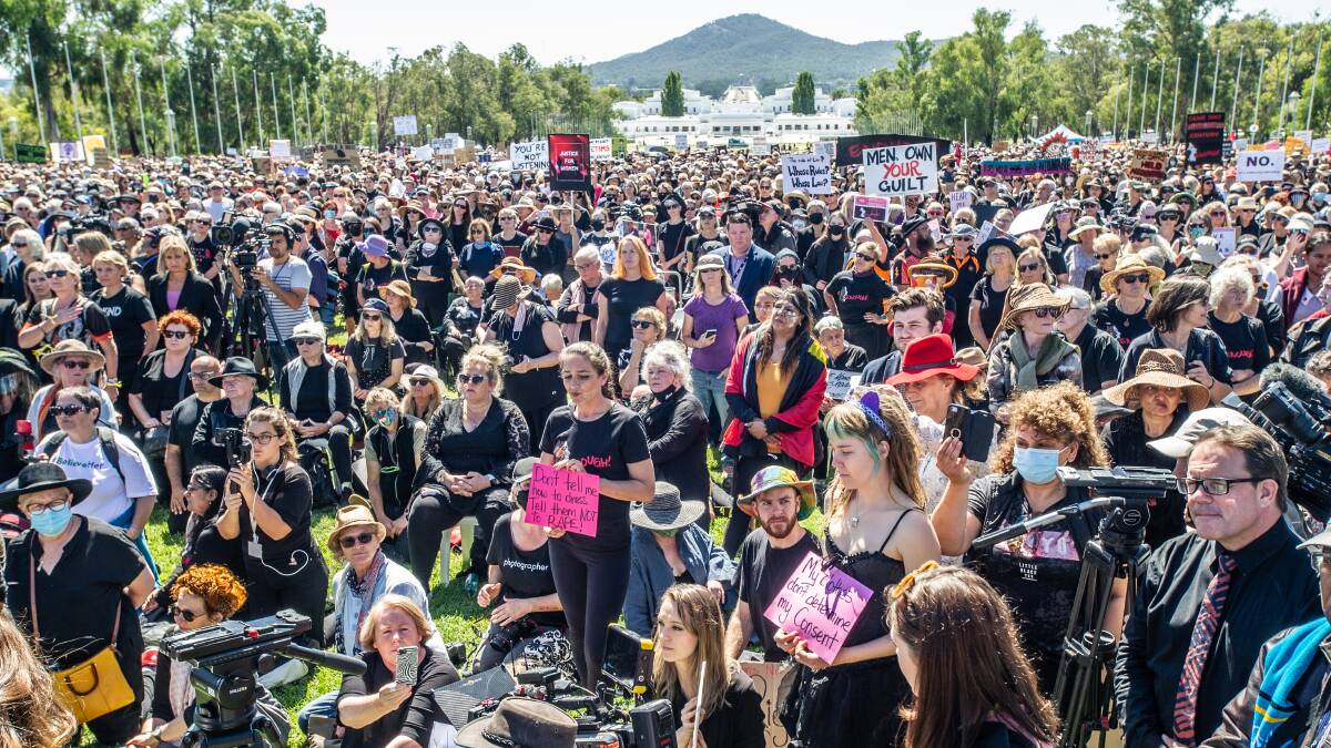 March 4 Justice protesters outside Parliament House earlier this week. Picture: Karleen Minney