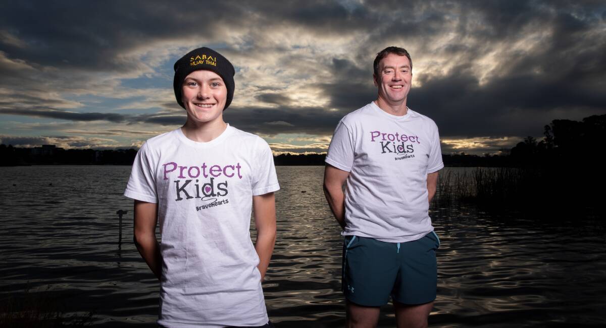 Ben, 16, and John Wilson are travelling to Queensland to run seven marathons in seven days. Picture: Sitthixay Ditthavong