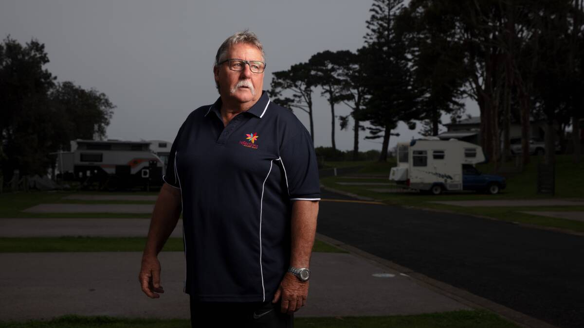 Bermagui caravan park owner Chris Donohue hopes South Coast businesses will be buoyed by tourism over summer after two tough years. Picture: Sitthixay Ditthavong