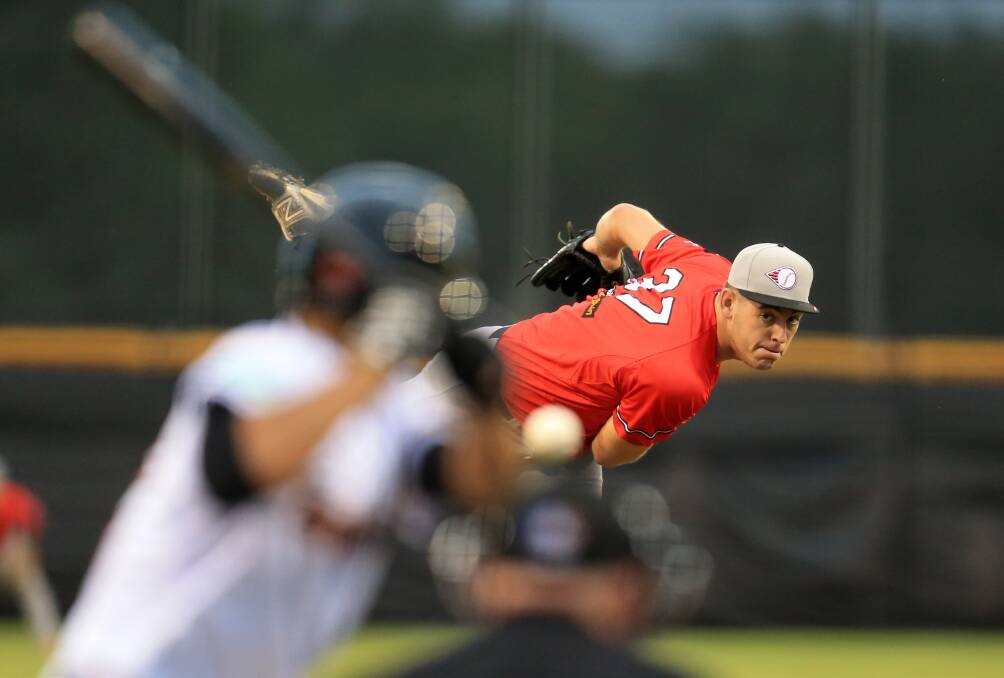 Perth pitcher Conor Lourey was too hot for Canberra to handle. Picture: SMP Images