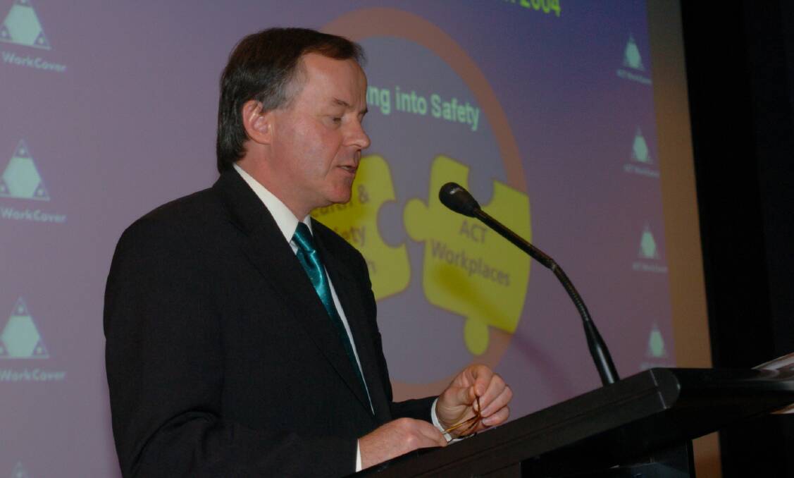Erich Janssen at the launch for ACT Health and Safety Month in 2004. Picture by Melissa Adams