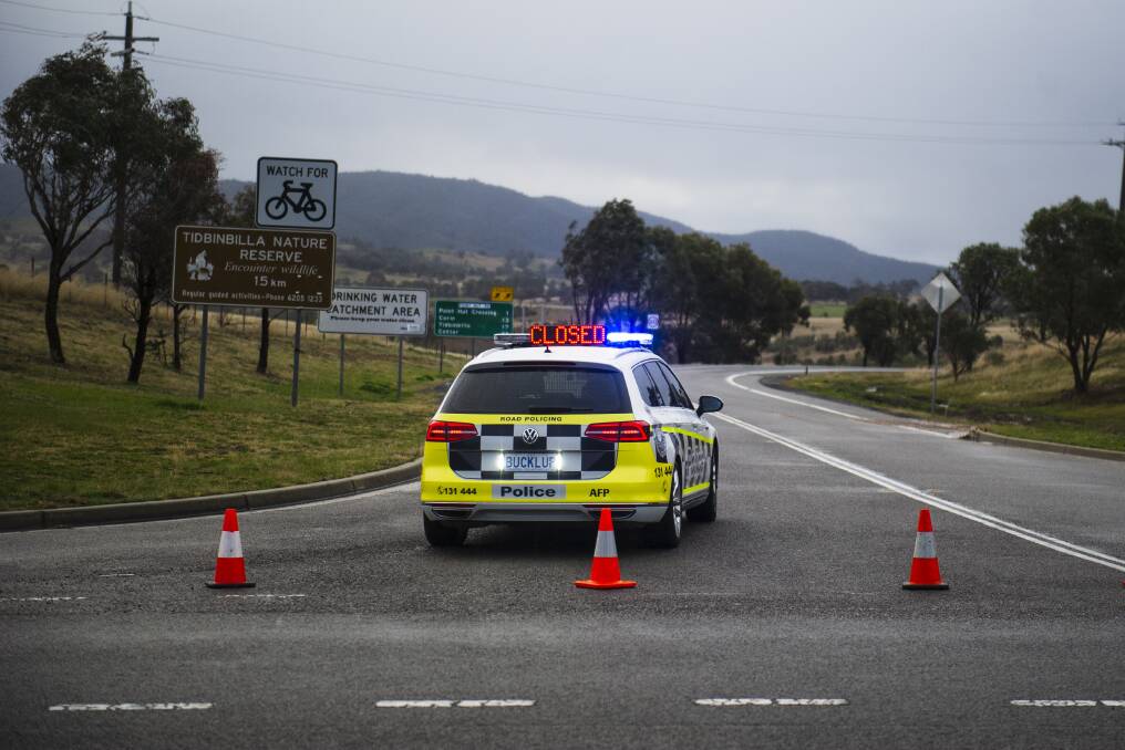 Point Hut Crossing was closed on Sunday as a search investigation commenced to find a missing person. Picture: Dion Georgopoulos