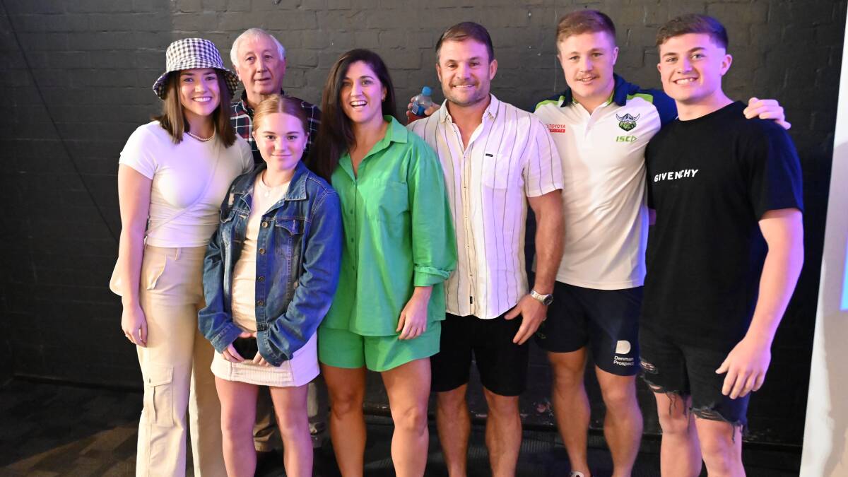 Zac Woolford with his family at Brisbane's Magic Round. Picture: Raiders Media