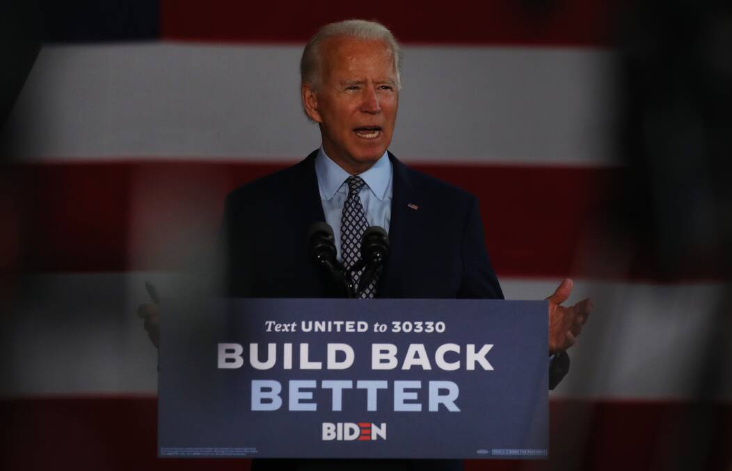 Democratic candidate Joe Biden is favoured to win November's US election. Picture: Getty Images