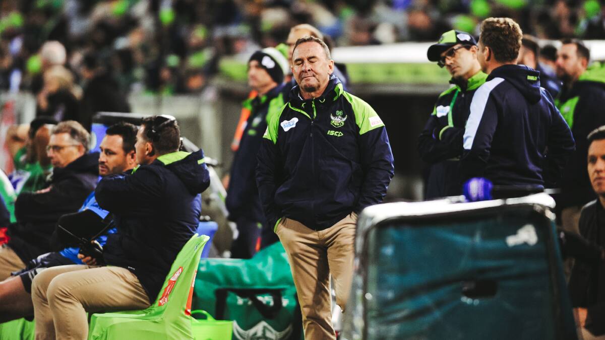 Ricky Stuart's frustration is evident on the sideline. Picture: Dion Georgopoulos