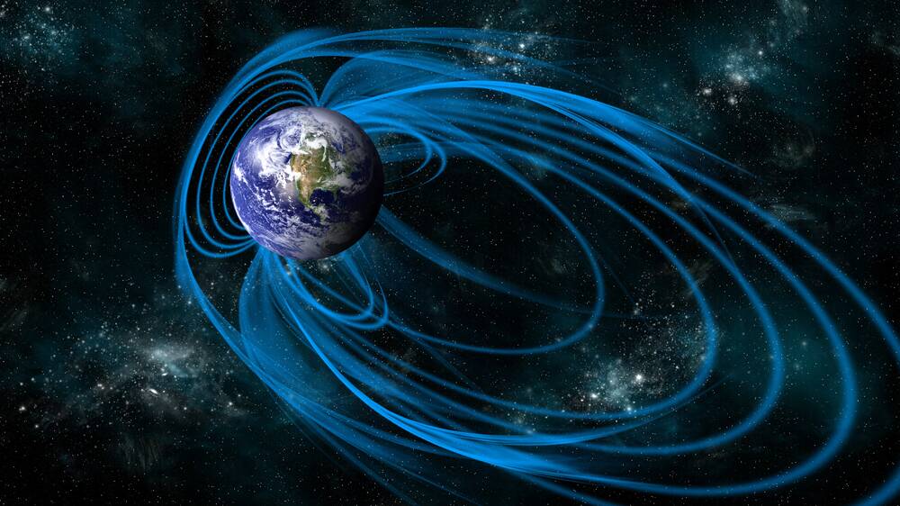 An artist's depiction of Earth's magnetic fields. Picture Shutterstock