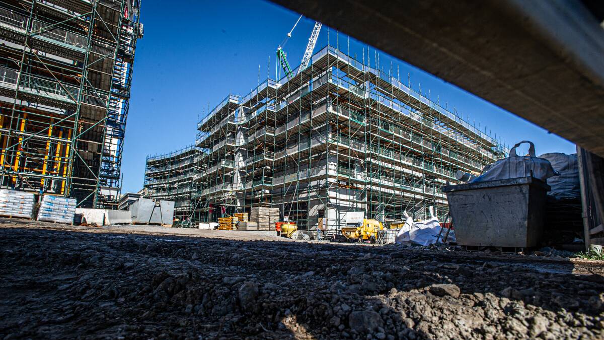 A construction site in Canberra sits dormant on day one of the city's Covid lockdown on Friday. Picture: Karleen Minney