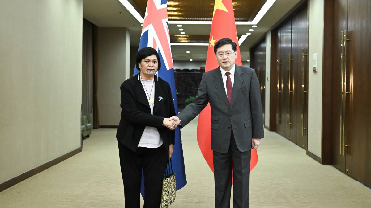 Chinese State Councillor and Foreign Minister Qin Gang meets with visiting New Zealand Foreign Minister Nanaia Mahuta in Beijing last week. Picture Getty Images 