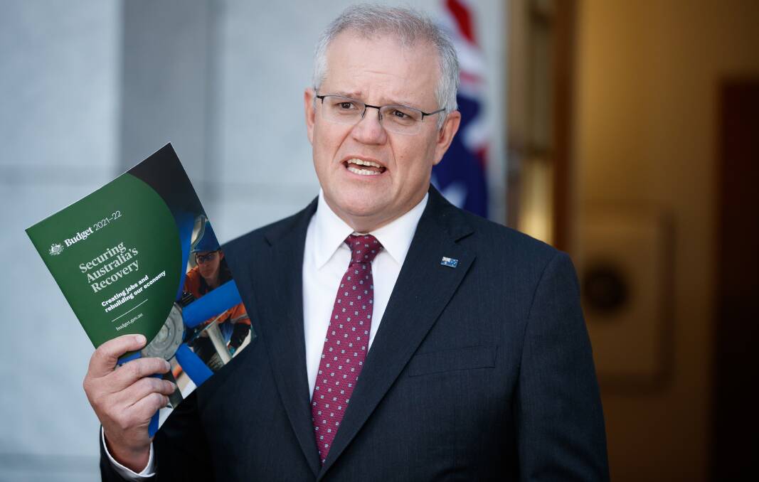 Scott Morrison tries to sell the government's budget the morning after. Picture: Sitthixay Ditthavong
