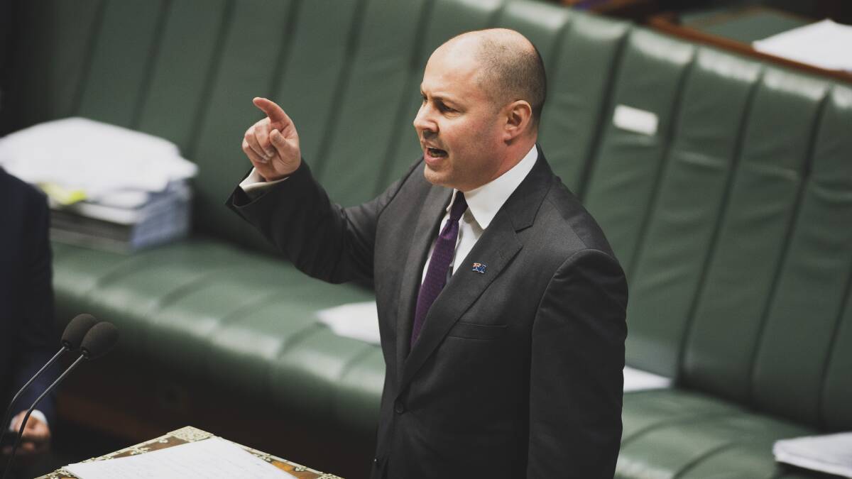 Treasurer Josh Frydenberg in Question Time on Thursday. Picture: Dion Georgopoulos