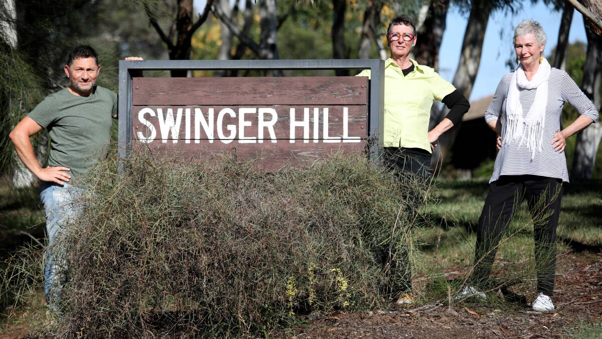 Swinger Hill residents Jamie Morabito, Jude Dodd and Lynne Bliss have different concerns ahead of the election later this month. Picture: James Croucher 