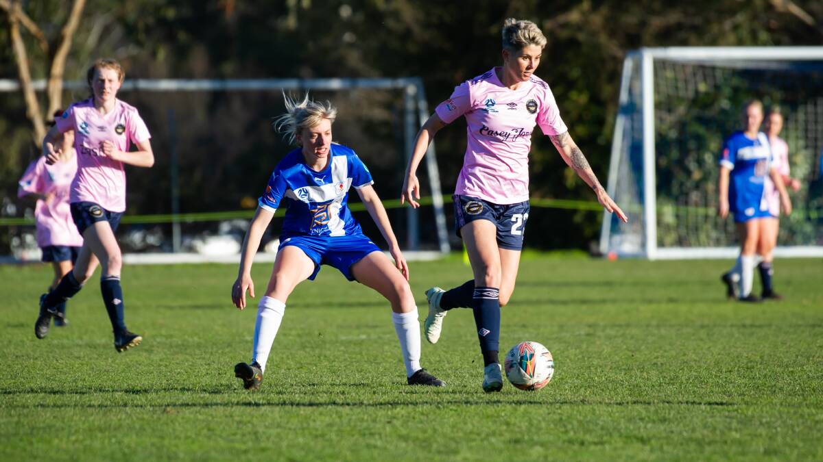 Gungahlin United's Michelle Heyman in action at O'Connor on Sunday. Picture by Elesa Kurtz
