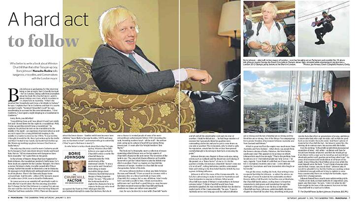 Boris Johnson spoke to The Canberra Times in January 2015. Picture: The Canberra Times. 