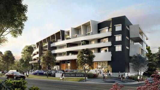 Artists impression of the Giralang Shops redevelopment which will feature 50 residential apartments. 