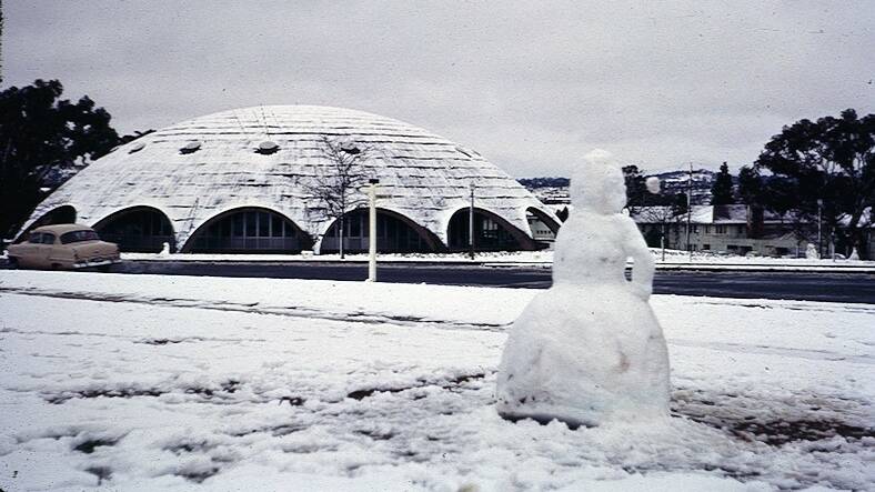 The Shine Dome covered in snow in winter 1965. Picture: John Howard