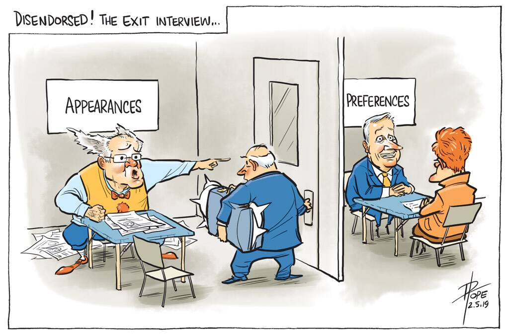 The Canberra Times editorial cartoon for Thursday, May 2, 2019. By David Pope. 