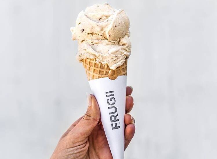 Frugii's hot cross bun ice cream has been made with buns from Three Mills Bakery. 