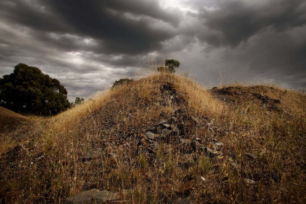 MOUND: An example of a mullock heap, or mine tailings site, in Long Gully. Picture: GLENN DANIELS
