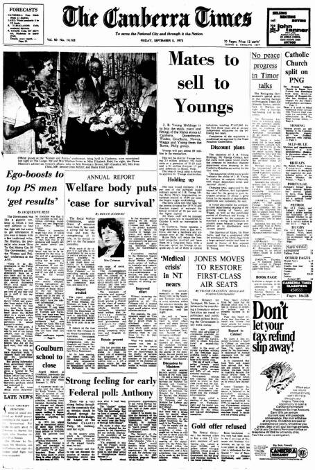 The Crimes' front page on September 5, 1975. Picture: Trove
