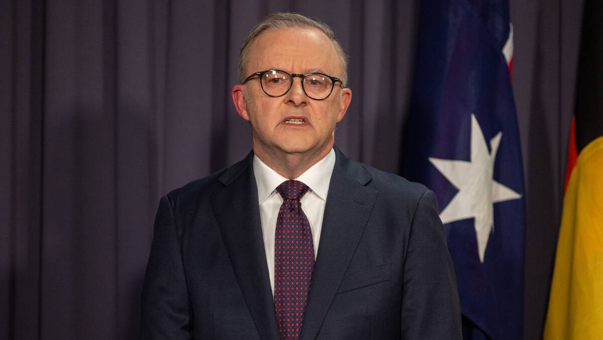Prime Minister Anthony Albanese addresses the nation after Australians voted a majority 'no' to an Indigenous Voice. Picture by Gary Ramage