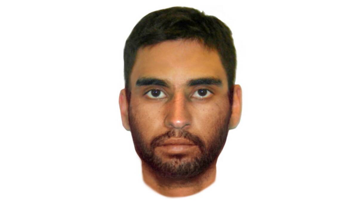 The face-fit image of the man issued by police. Image: Supplied