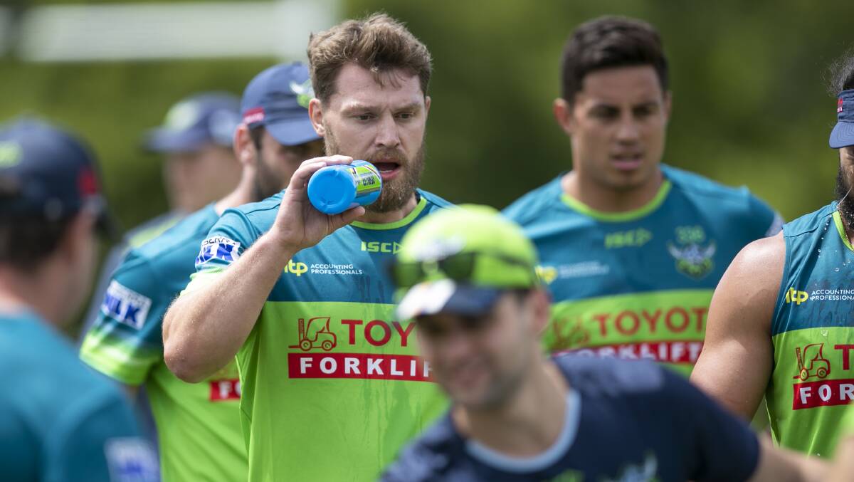 Raiders pre-season training has been halted indefinitely due to a COVID case at the club. Picture: Keegan Carroll