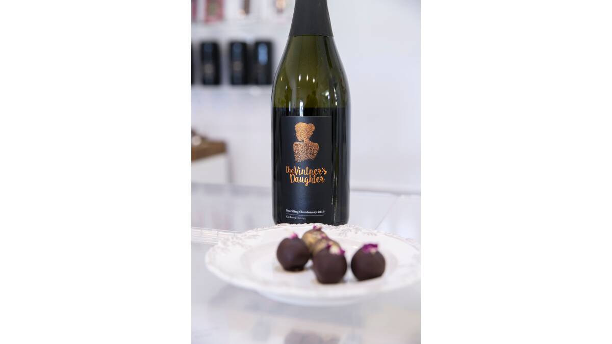 Sparkling shiraz from Stephanie Helm's Vintner's Daughter Winery went into more chocolates. Picture: Keegan Carroll