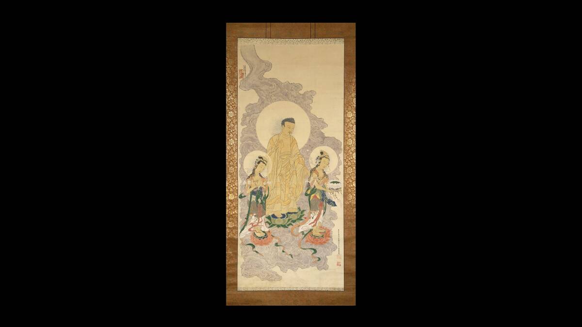 Amida Buddha with Kannon and Seishi by Kato Nobukiyo, Japan, 1796 CE.