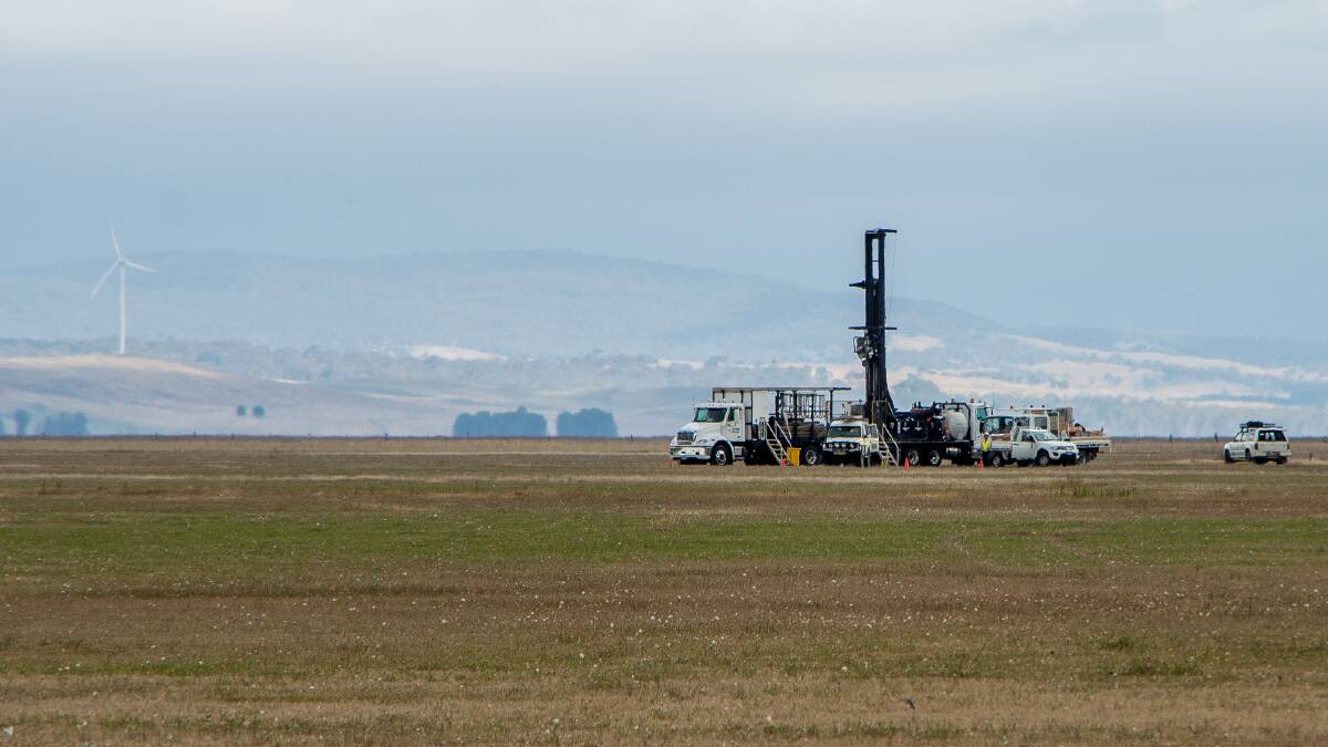 A drilling tower similar to this one is expected to appear at the northern end of Lake George this week. Picture: Chris Blunt