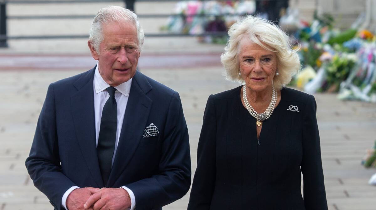 King Charles and Queen Consort Camilla outside Buckingham Palace. Picture Shutterstock