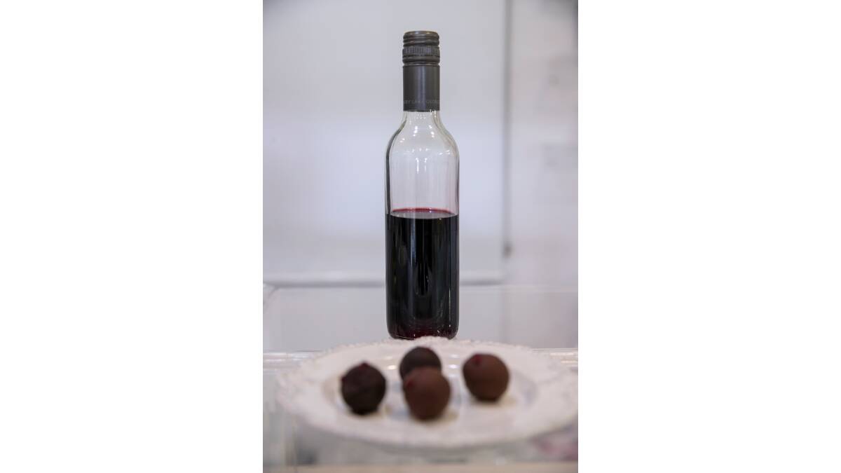 Fortified shiraz from Sarah McDougall's Lake George Winery went into more Sweet Pea and Poppy chocolates, creating another taste sensation. Picture: Keegan Carroll