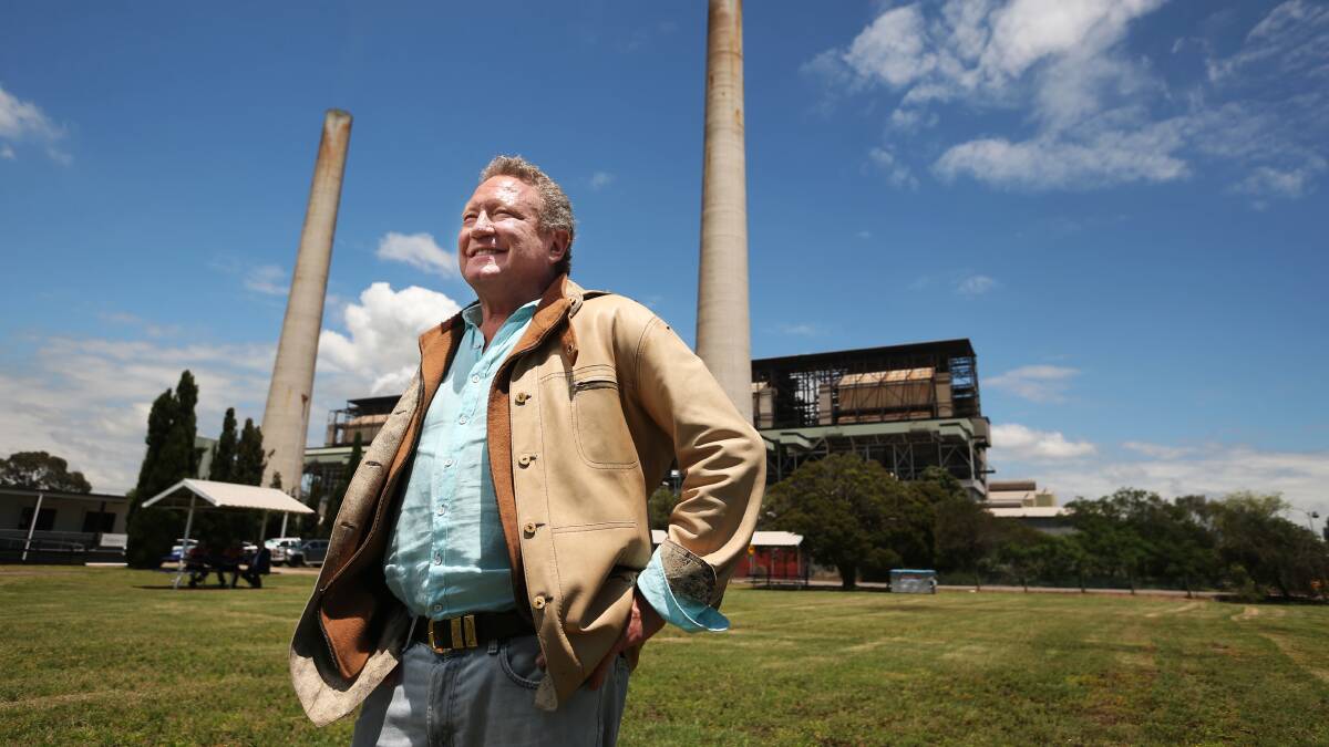 Fortescue Future Industries Chairman Dr Andrew 'Twiggy' Forrest at the Liddell Power Station last year. Picture: Simone De Peak