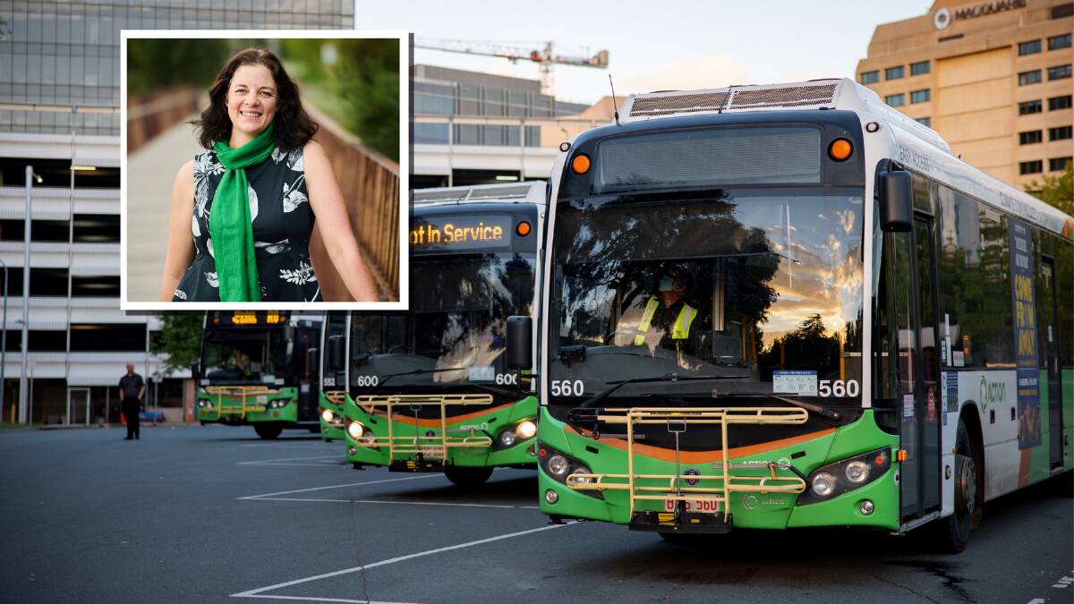 Jo Clay MLA (inset) has flexibility for Canberra bus drivers in her sights. Pictures: Sitthixay Ditthavong, supplied