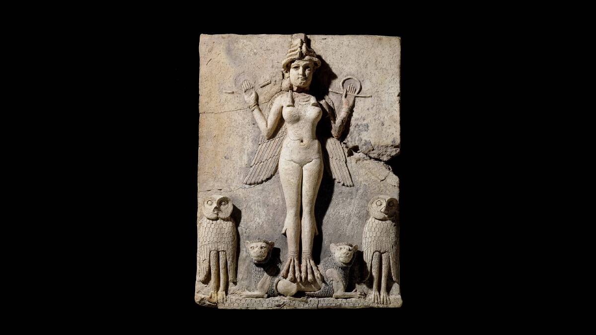 Queen of the Night relief, Iraq, about 1750 BCE.