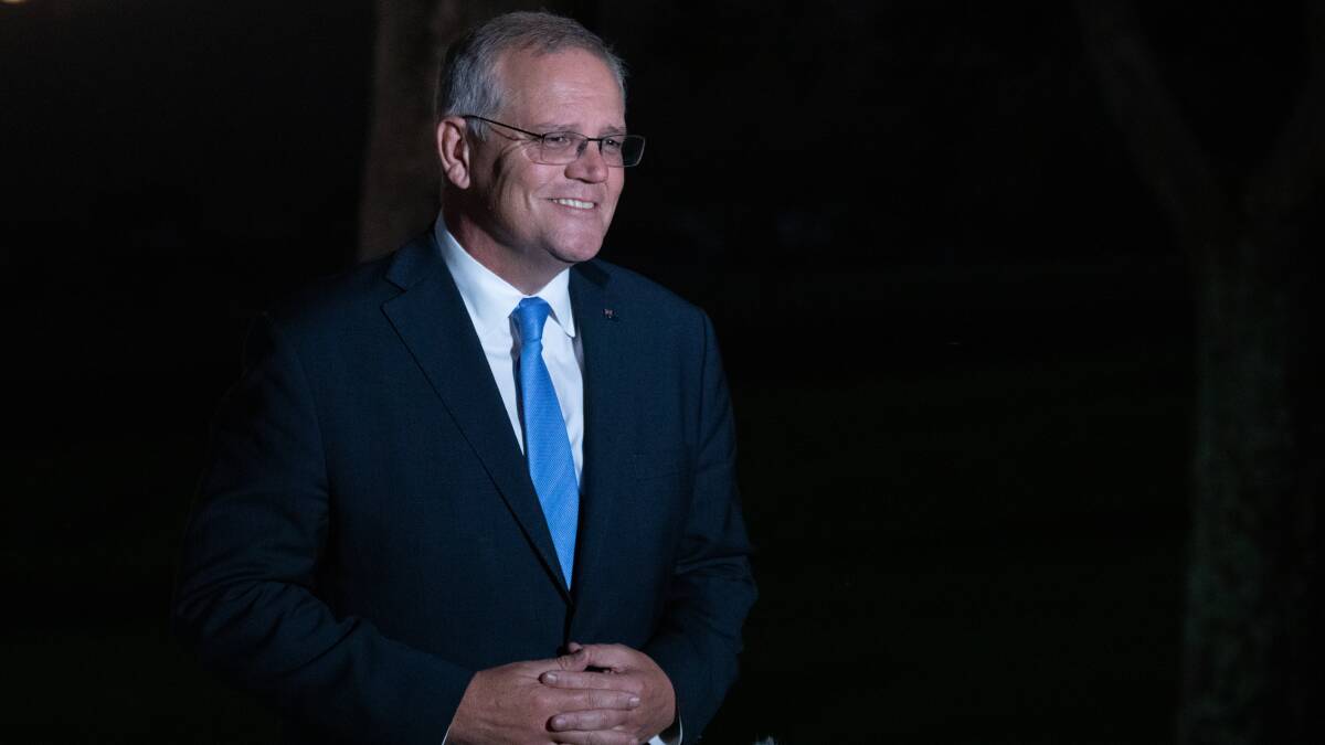 Prime Minister Scott Morrison in Sydney as the election campaign gathered momentum. Picture: James Croucher