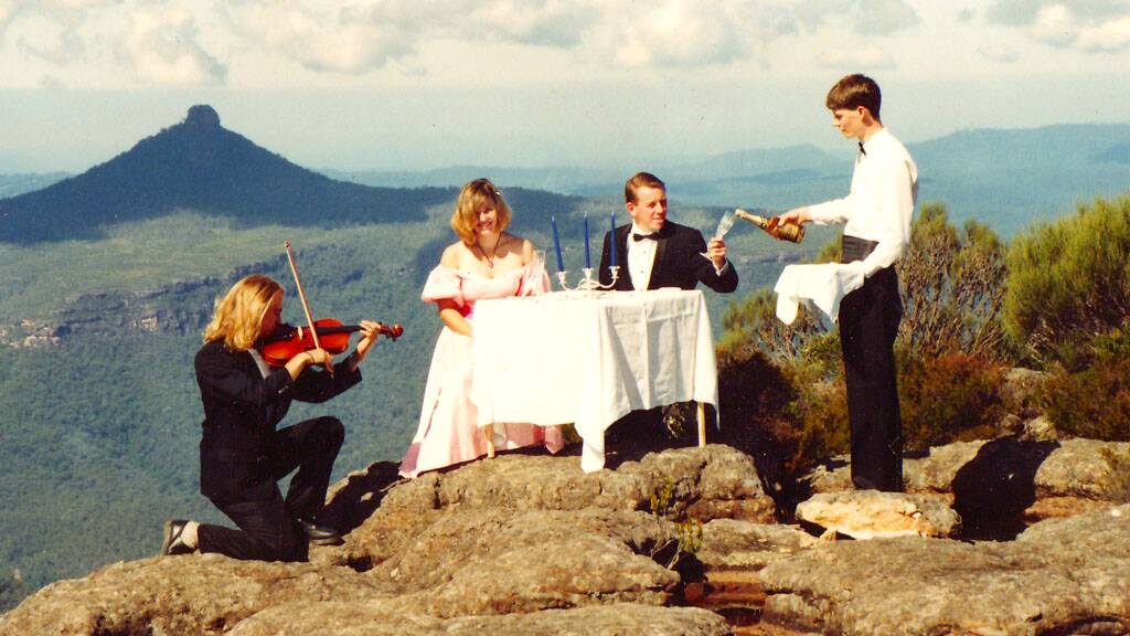 Nigel Snoad, Nicky Davies, Shane Rattenbury, and Will Keogh atop the Castle in the Budawangs on April 18, 1993. Picture by Duncan McIntyre