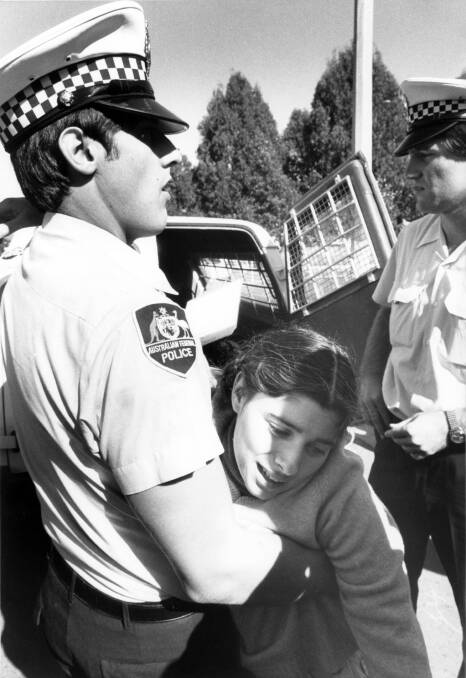 Women arrested at the 1980 Anzac Day march. Picture supplied
