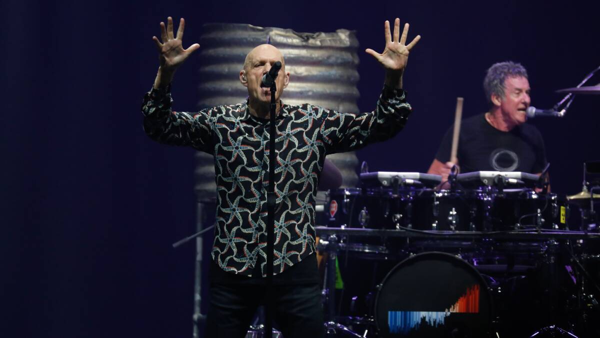 Midnight Oil perform at WIN Entertainment Centre, Wollongong last month. Picture: Anna Warr