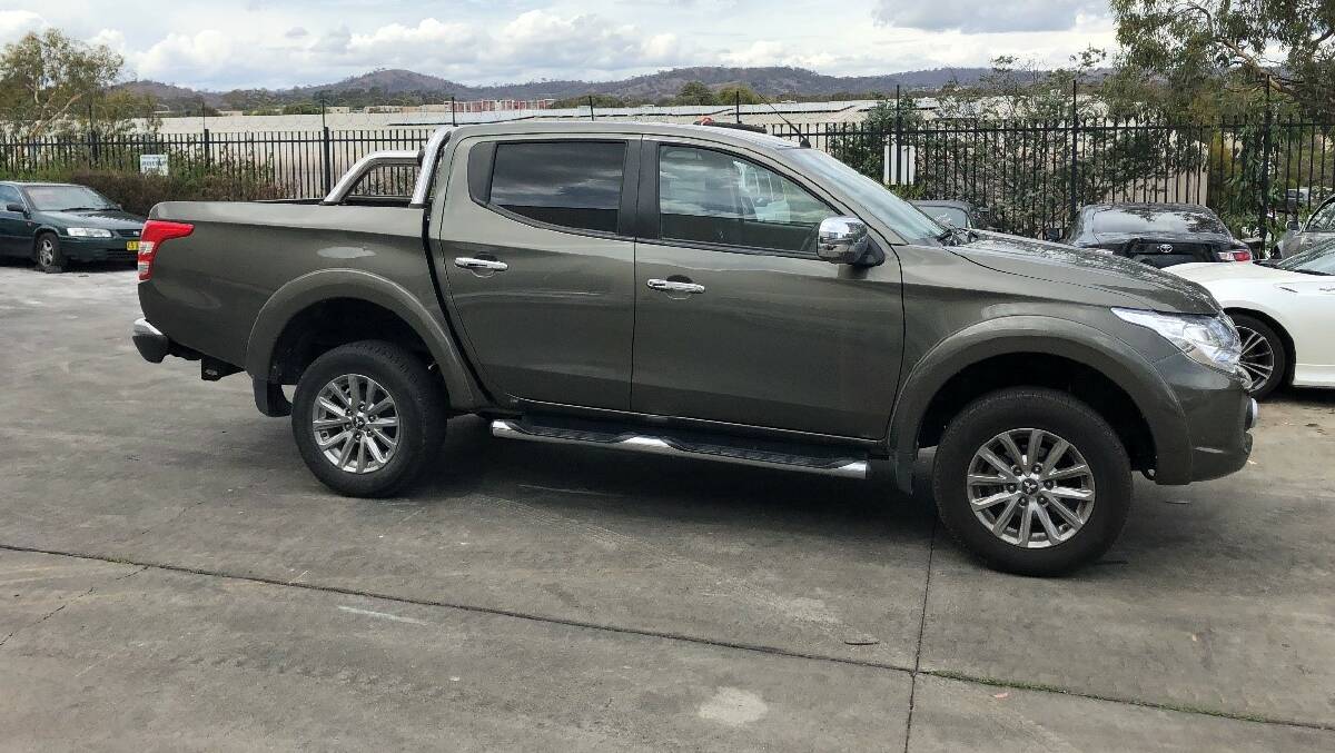 A Mitsubishi Triton seized by police. Picture: ACT Policing.